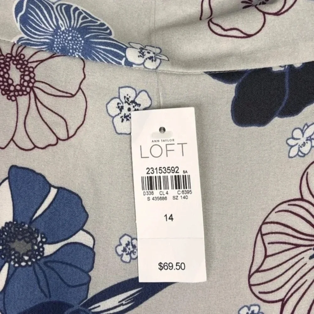 LOFT Floral Tiered Hem Skirt Size 14 NWT_3